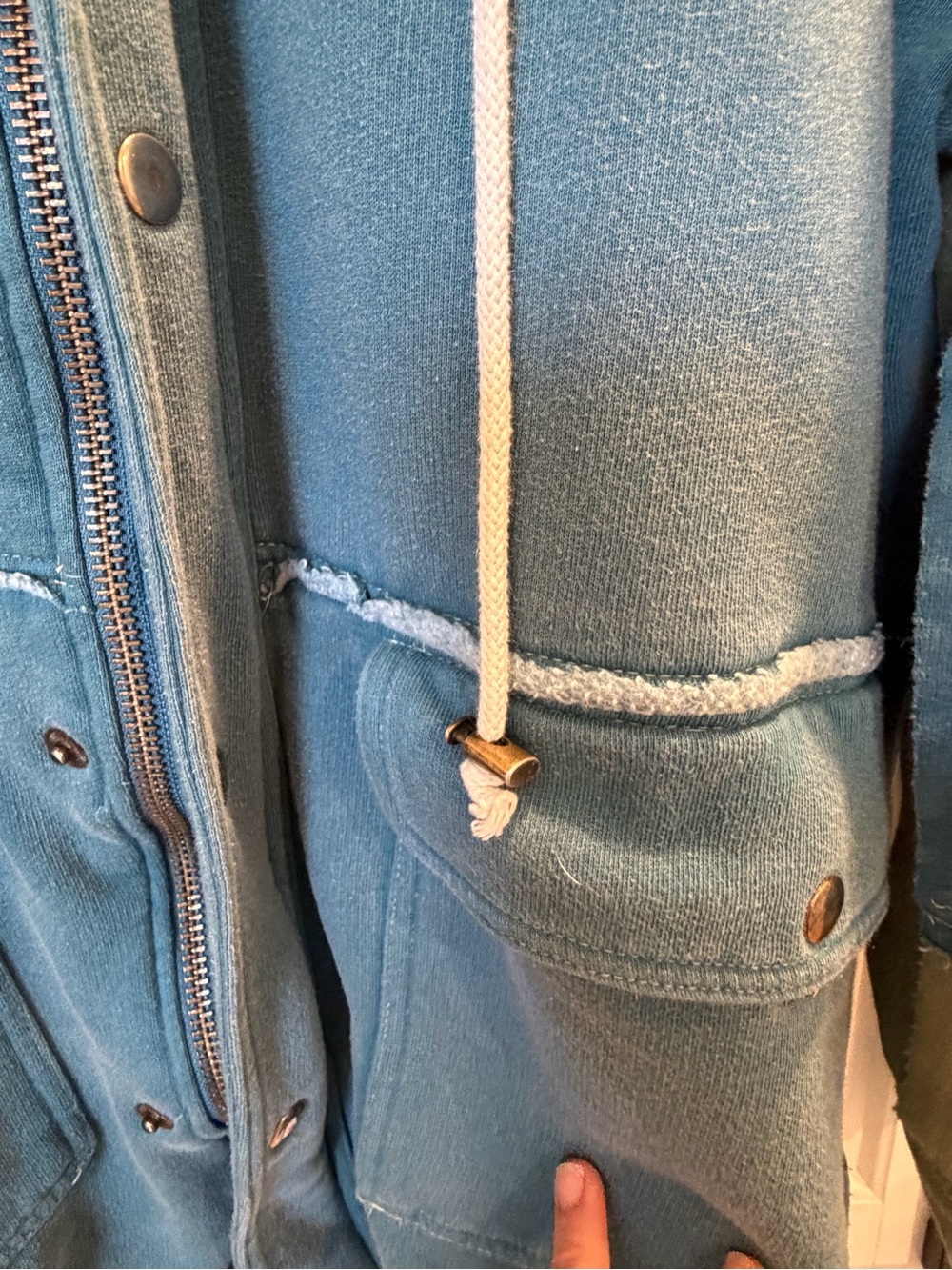Free People Radio Cardi Hoodie Jacket Top Teal - Picture 9 of 14
